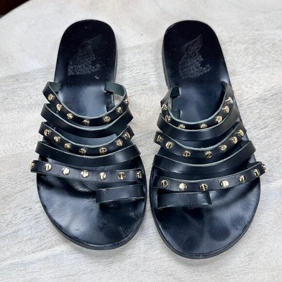 Ancient Greek Sandals Women Niki Nails Sandals Size 39 EU 9 US Black Leather - Picture 12 of 12